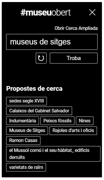 Opcions de cerca de les col·leccions de Sitges a MuseuObert
