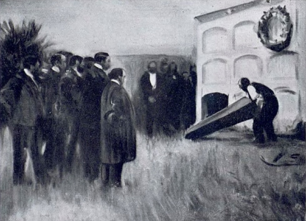 Enterro de Raimon Casellas. (1910) R. Casas / Ilustración para La Veu de Catalunya