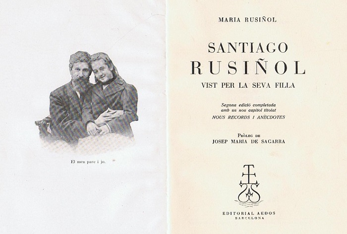 Book cover of Santiago rusiñol vist per la seva filla, by Maria Rusiñol (1950)