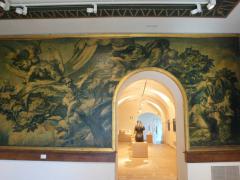 Sala Sert al Museu de Maricel, amb les pintures que evoquen la Gran Guerra