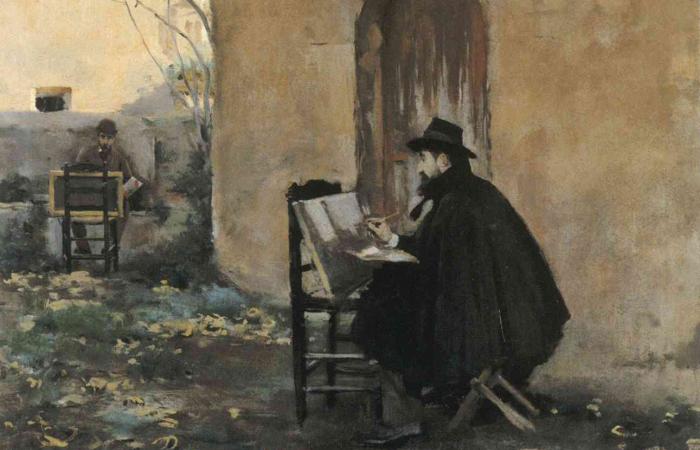 'Retratant-se', de Ramon Casas i Santiago Rusiñol (1890). Museu del Cau Ferrat 